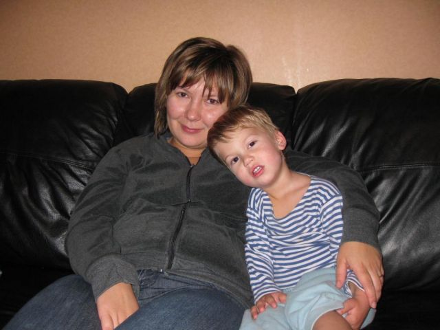 А это жена с сыном Тимошкой